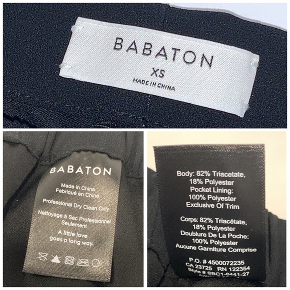 ARITZIA Babaton Black Dextor Mid Rise Ankle Trousers Tuxedo Pants size XS - Picture 13 of 16